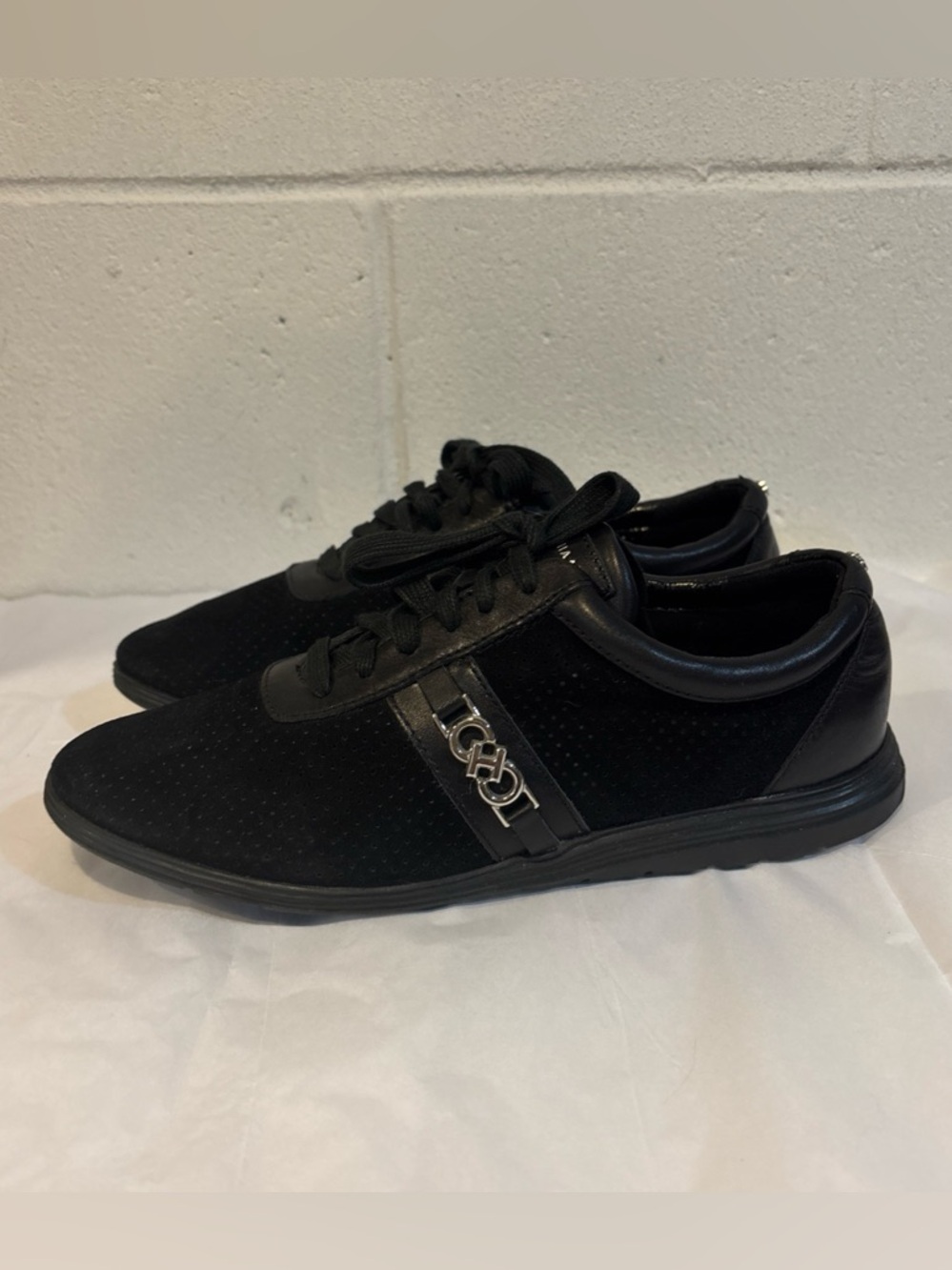 Cole Haan Grand OS black suede leather sneaker shoe size 7.5B - Picture 3 of 12